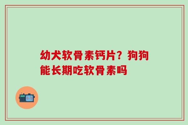 幼犬软骨素钙片?狗狗能长期吃软骨素吗-第1张图片-氨糖科普网 幼犬软骨素钙片?狗狗能长期吃软骨素吗-第1张图片-氨糖科普网