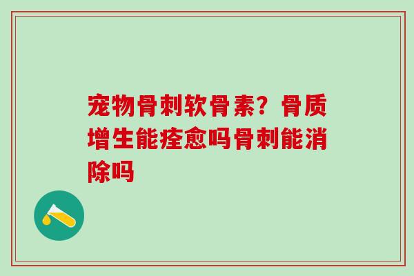 宠物骨刺软骨素?骨质增生能痊愈吗骨刺能消除吗-第1张图片-氨糖科普网 宠物骨刺软骨素?骨质增生能痊愈吗骨刺能消除吗-第1张图片-氨糖科普网