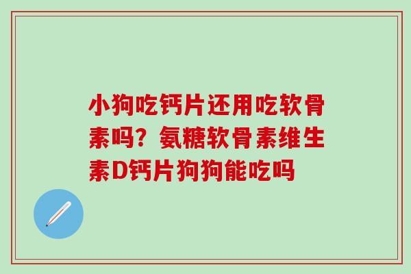 小狗吃钙片还用吃软骨素吗?氨糖软骨素维生素D钙片狗狗能吃吗-第1张图片-氨糖科普网 小狗吃钙片还用吃软骨素吗?氨糖软骨素维生素D钙片狗狗能吃吗-第1张图片-氨糖科普网