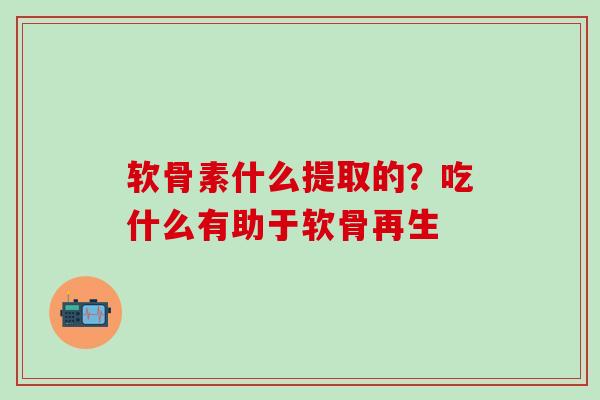 软骨素什么提取的?吃什么有助于软骨再生-第1张图片-氨糖科普网 软骨素什么提取的?吃什么有助于软骨再生-第1张图片-氨糖科普网