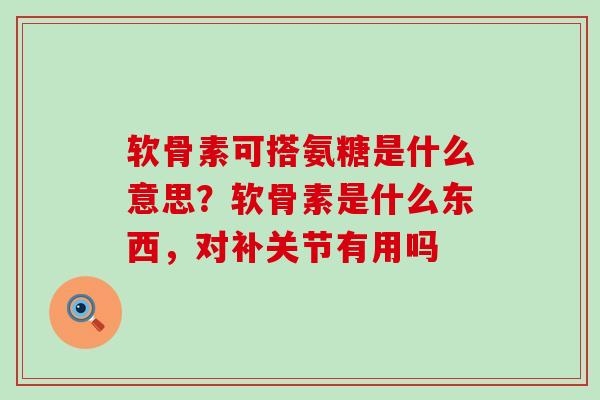 软骨素可搭氨糖是什么意思?软骨素是什么东西,对补关节有用吗-第1张图片-氨糖科普网 软骨素可搭氨糖是什么意思?软骨素是什么东西,对补关节有用吗-第1张图片-氨糖科普网