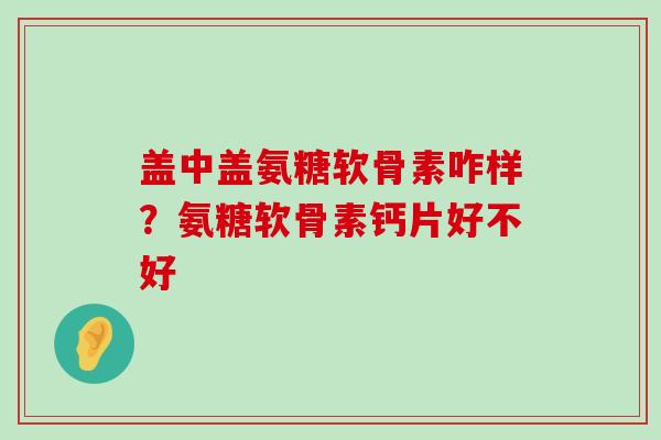 盖中盖氨糖软骨素咋样?氨糖软骨素钙片好不好-第1张图片-氨糖科普网 盖中盖氨糖软骨素咋样?氨糖软骨素钙片好不好-第1张图片-氨糖科普网