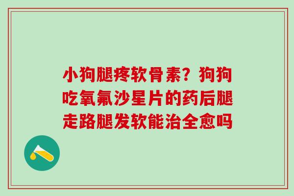 小狗腿疼软骨素?狗狗吃氧氟沙星片的药后腿走路腿发软能治全愈吗-第1张图片-氨糖科普网 小狗腿疼软骨素?狗狗吃氧氟沙星片的药后腿走路腿发软能治全愈吗-第1张图片-氨糖科普网