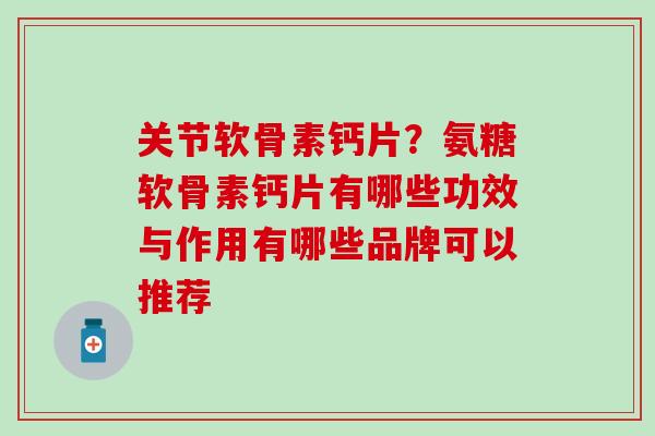 关节软骨素钙片?氨糖软骨素钙片有哪些功效与作用有哪些品牌可以推荐-第1张图片-氨糖科普网 关节软骨素钙片?氨糖软骨素钙片有哪些功效与作用有哪些品牌可以推荐-第1张图片-氨糖科普网
