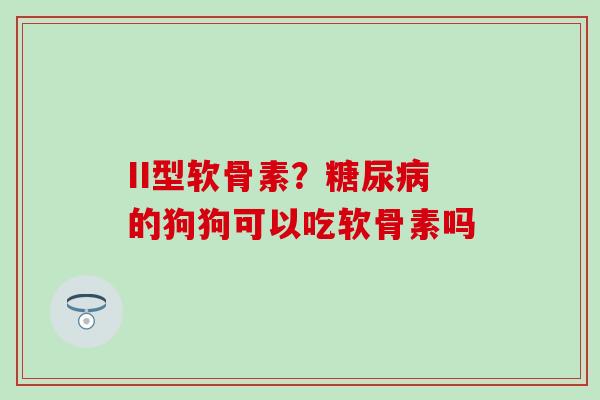 II型软骨素?糖尿病的狗狗可以吃软骨素吗-第1张图片-氨糖科普网 II型软骨素?糖尿病的狗狗可以吃软骨素吗-第1张图片-氨糖科普网