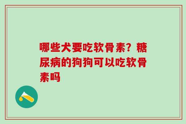 哪些犬要吃软骨素？糖尿病的狗狗可以吃软骨素吗-第1张图片-氨糖科普网