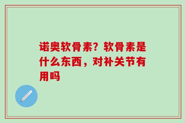 诺奥软骨素？软骨素是什么东西，对补关节有用吗-第1张图片-氨糖科普网