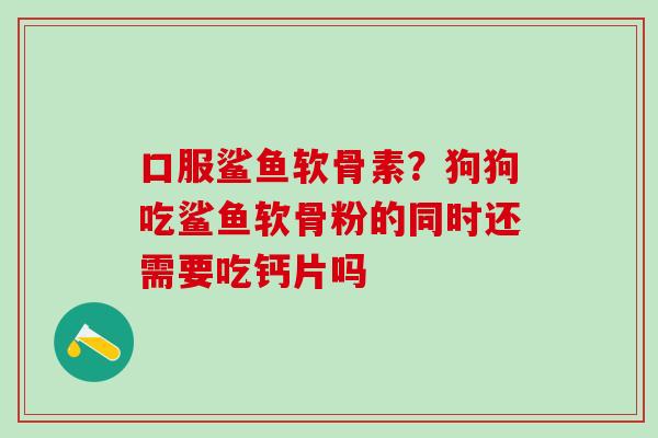 口服鲨鱼软骨素?狗狗吃鲨鱼软骨粉的同时还需要吃钙片吗-第1张图片-氨糖科普网 口服鲨鱼软骨素?狗狗吃鲨鱼软骨粉的同时还需要吃钙片吗-第1张图片-氨糖科普网