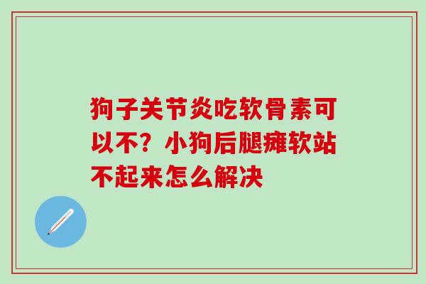 狗子关节炎吃软骨素可以不？小狗后腿瘫软站不起来怎么解决-第1张图片-氨糖科普网