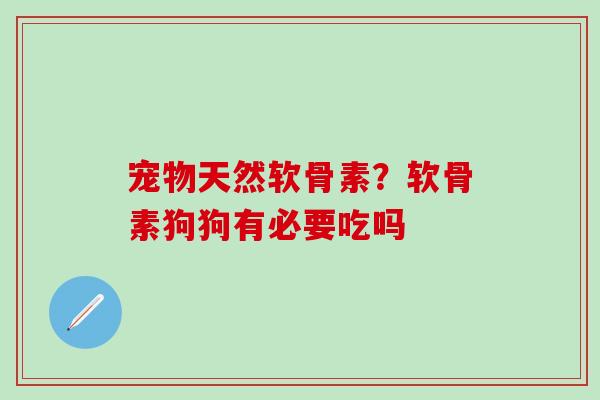 宠物天然软骨素?软骨素狗狗有必要吃吗-第1张图片-氨糖科普网 宠物天然软骨素?软骨素狗狗有必要吃吗-第1张图片-氨糖科普网