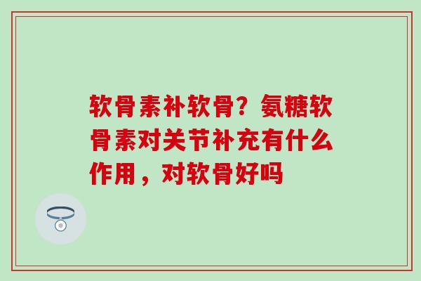 软骨素补软骨?氨糖软骨素对关节补充有什么作用,对软骨好吗-第1张图片-氨糖科普网 软骨素补软骨?氨糖软骨素对关节补充有什么作用,对软骨好吗-第1张图片-氨糖科普网
