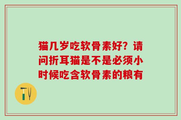 猫几岁吃软骨素好?请问折耳猫是不是必须小时候吃含软骨素的粮有-第1张图片-氨糖科普网 猫几岁吃软骨素好?请问折耳猫是不是必须小时候吃含软骨素的粮有-第1张图片-氨糖科普网