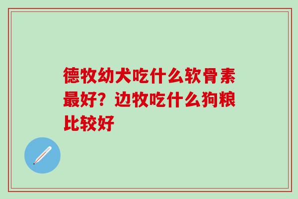 德牧幼犬吃什么软骨素最好?边牧吃什么狗粮比较好-第1张图片-氨糖科普网 德牧幼犬吃什么软骨素最好?边牧吃什么狗粮比较好-第1张图片-氨糖科普网