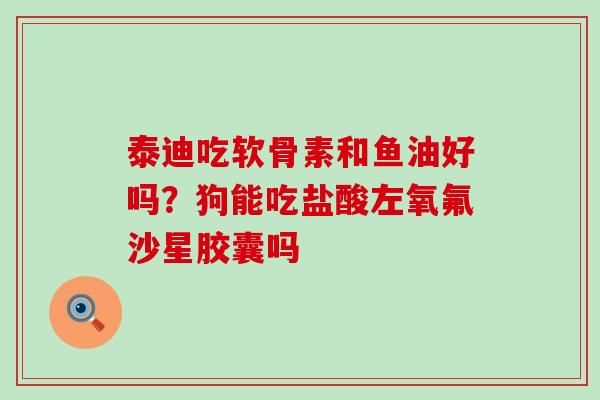 泰迪吃软骨素和鱼油好吗?狗能吃盐酸左氧氟沙星胶囊吗-第1张图片-氨糖科普网 泰迪吃软骨素和鱼油好吗?狗能吃盐酸左氧氟沙星胶囊吗-第1张图片-氨糖科普网