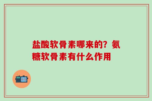 盐酸软骨素哪来的?氨糖软骨素有什么作用-第1张图片-氨糖科普网 盐酸软骨素哪来的?氨糖软骨素有什么作用-第1张图片-氨糖科普网