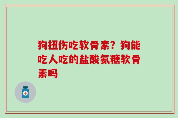 狗扭伤吃软骨素?狗能吃人吃的盐酸氨糖软骨素吗-第1张图片-氨糖科普网 狗扭伤吃软骨素?狗能吃人吃的盐酸氨糖软骨素吗-第1张图片-氨糖科普网