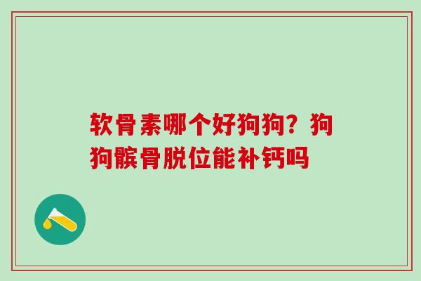 软骨素哪个好狗狗？狗狗髌骨脱位能补钙吗-第1张图片-氨糖科普网