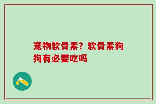 宠物软骨素?软骨素狗狗有必要吃吗-第1张图片-氨糖科普网 宠物软骨素?软骨素狗狗有必要吃吗-第1张图片-氨糖科普网