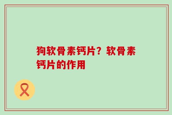 狗软骨素钙片?软骨素钙片的作用-第1张图片-氨糖科普网 狗软骨素钙片?软骨素钙片的作用-第1张图片-氨糖科普网