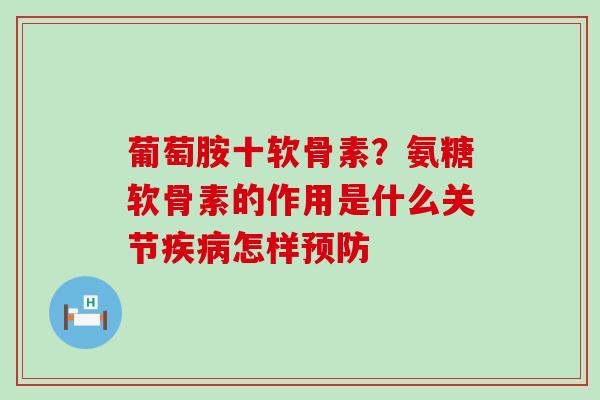 葡萄胺十软骨素？氨糖软骨素的作用是什么关节疾病怎样预防-第1张图片-氨糖科普网