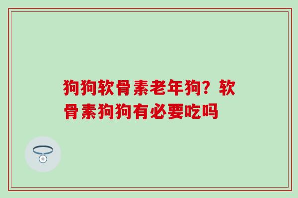 狗狗软骨素老年狗?软骨素狗狗有必要吃吗-第1张图片-氨糖科普网 狗狗软骨素老年狗?软骨素狗狗有必要吃吗-第1张图片-氨糖科普网