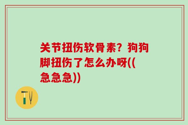 关节扭伤软骨素？狗狗脚扭伤了怎么办呀((急急急))-第1张图片-氨糖科普网
