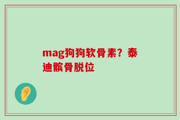 mag狗狗软骨素？泰迪髌骨脱位-第1张图片-氨糖科普网