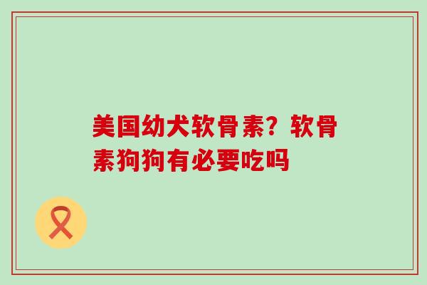 美国幼犬软骨素?软骨素狗狗有必要吃吗-第1张图片-氨糖科普网 美国幼犬软骨素?软骨素狗狗有必要吃吗-第1张图片-氨糖科普网