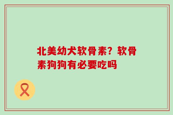 北美幼犬软骨素？软骨素狗狗有必要吃吗-第1张图片-氨糖科普网