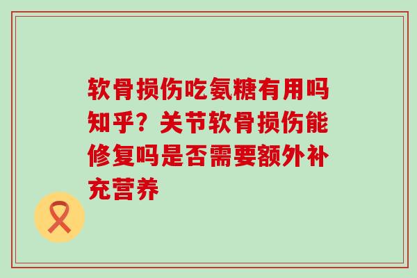 软骨损伤吃氨糖有用吗知乎?关节软骨损伤能修复吗是否需要额外补充营养-第1张图片-氨糖科普网 软骨损伤吃氨糖有用吗知乎?关节软骨损伤能修复吗是否需要额外补充营养-第1张图片-氨糖科普网