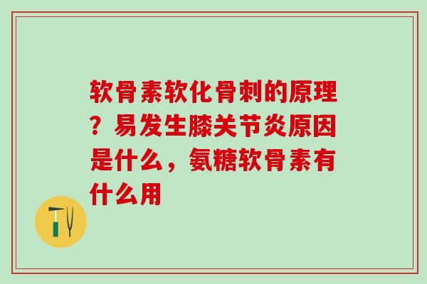 软骨素软化骨刺的原理？易发生膝关节炎原因是什么，氨糖软骨素有什么用-第1张图片-氨糖科普网