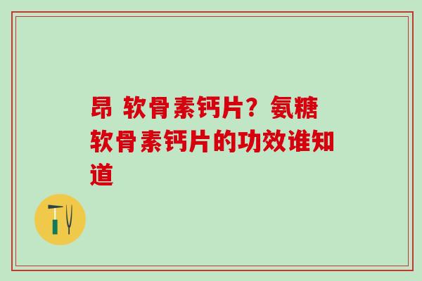昂 软骨素钙片?氨糖软骨素钙片的功效谁知道-第1张图片-氨糖科普网 昂 软骨素钙片?氨糖软骨素钙片的功效谁知道-第1张图片-氨糖科普网