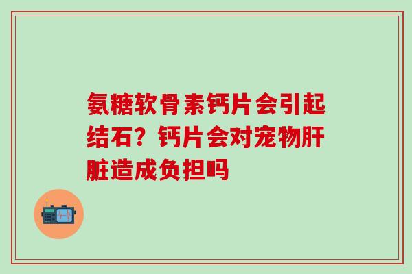 氨糖软骨素钙片会引起结石?钙片会对宠物肝脏造成负担吗-第1张图片-氨糖科普网 氨糖软骨素钙片会引起结石?钙片会对宠物肝脏造成负担吗-第1张图片-氨糖科普网