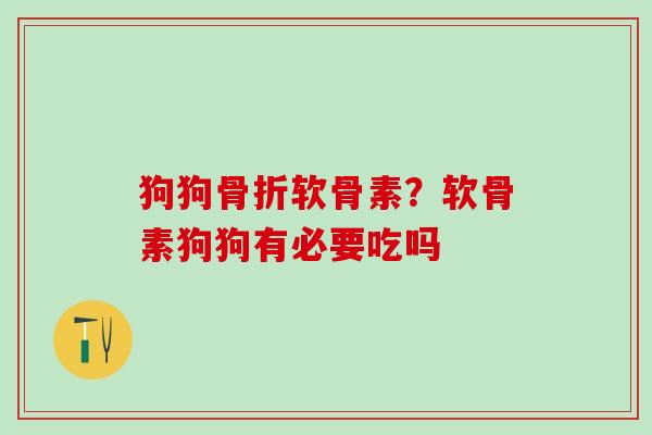 狗狗骨折软骨素？软骨素狗狗有必要吃吗-第1张图片-氨糖科普网
