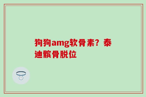 狗狗amg软骨素?泰迪髌骨脱位-第1张图片-氨糖科普网 狗狗amg软骨素?泰迪髌骨脱位-第1张图片-氨糖科普网