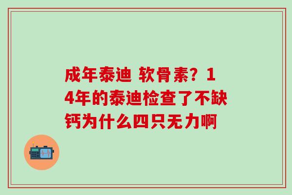 成年泰迪 软骨素?14年的泰迪检查了不缺钙为什么四只无力啊-第1张图片-氨糖科普网 成年泰迪 软骨素?14年的泰迪检查了不缺钙为什么四只无力啊-第1张图片-氨糖科普网
