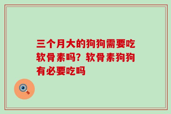 三个月大的狗狗需要吃软骨素吗?软骨素狗狗有必要吃吗-第1张图片-氨糖科普网 三个月大的狗狗需要吃软骨素吗?软骨素狗狗有必要吃吗-第1张图片-氨糖科普网