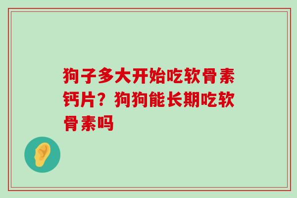 狗子多大开始吃软骨素钙片?狗狗能长期吃软骨素吗-第1张图片-氨糖科普网 狗子多大开始吃软骨素钙片?狗狗能长期吃软骨素吗-第1张图片-氨糖科普网