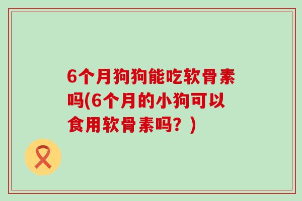 6个月狗狗能吃软骨素吗(6个月的小狗可以食用软骨素吗？)-第1张图片-氨糖科普网