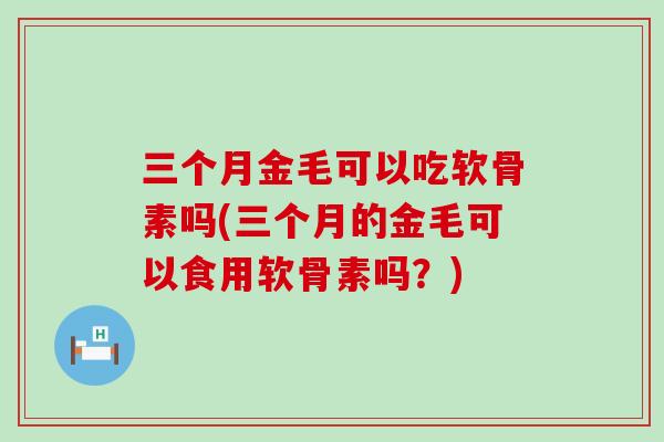 三个月金毛可以吃软骨素吗(三个月的金毛可以食用软骨素吗?)-第1张图片-氨糖科普网 三个月金毛可以吃软骨素吗(三个月的金毛可以食用软骨素吗?)-第1张图片-氨糖科普网