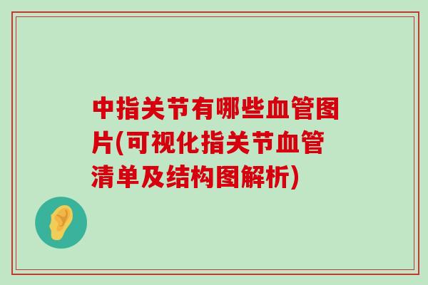 中指关节有哪些血管图片(可视化指关节血管清单及结构图解析)-第1张图片-氨糖科普网 中指关节有哪些血管图片(可视化指关节血管清单及结构图解析)-第1张图片-氨糖科普网