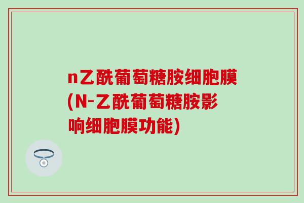 n乙酰葡萄糖胺细胞膜(N-乙酰葡萄糖胺影响细胞膜功能)-第1张图片-氨糖科普网 n乙酰葡萄糖胺细胞膜(N-乙酰葡萄糖胺影响细胞膜功能)-第1张图片-氨糖科普网