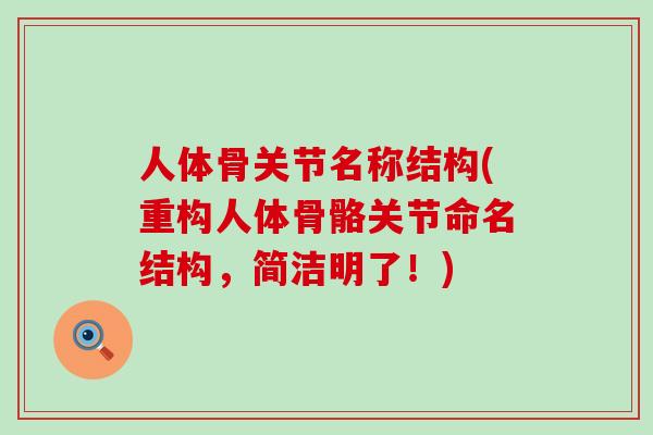 人体骨关节名称结构(重构人体骨骼关节命名结构,简洁明了!)-第1张图片-氨糖科普网 人体骨关节名称结构(重构人体骨骼关节命名结构,简洁明了!)-第1张图片-氨糖科普网