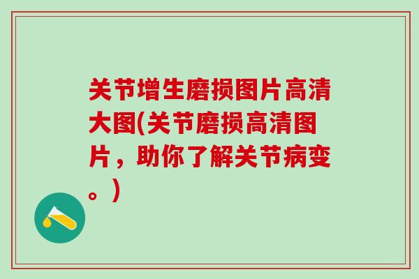 关节增生磨损图片高清大图(关节磨损高清图片,助你了解关节病变。)-第1张图片-氨糖科普网 关节增生磨损图片高清大图(关节磨损高清图片,助你了解关节病变。)-第1张图片-氨糖科普网