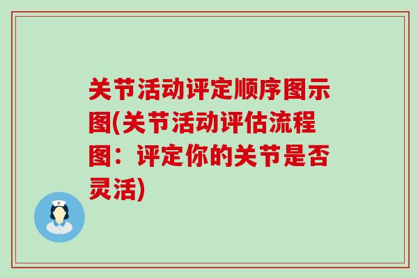 关节活动评定顺序图示图(关节活动评估流程图：评定你的关节是否灵活)-第1张图片-氨糖科普网
