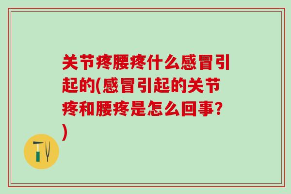 关节疼腰疼什么感冒引起的(感冒引起的关节疼和腰疼是怎么回事?)-第1张图片-氨糖科普网 关节疼腰疼什么感冒引起的(感冒引起的关节疼和腰疼是怎么回事?)-第1张图片-氨糖科普网