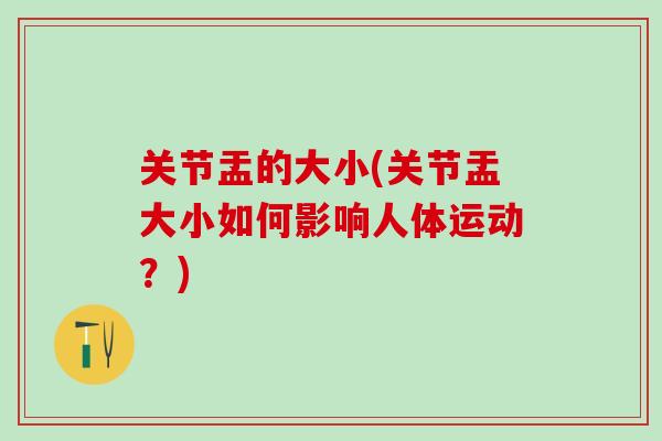 关节盂的大小(关节盂大小如何影响人体运动?)-第1张图片-氨糖科普网 关节盂的大小(关节盂大小如何影响人体运动?)-第1张图片-氨糖科普网