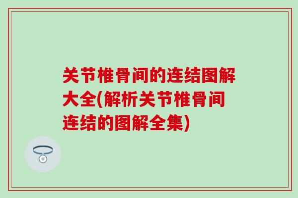 关节椎骨间的连结图解大全(解析关节椎骨间连结的图解全集)-第1张图片-氨糖科普网