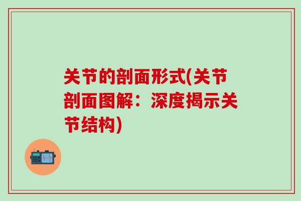 关节的剖面形式(关节剖面图解：深度揭示关节结构)-第1张图片-氨糖科普网