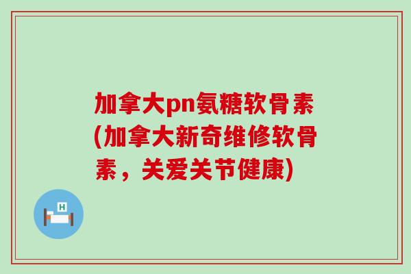 加拿大pn氨糖软骨素(加拿大新奇维修软骨素,关爱关节健康)-第1张图片-氨糖科普网 加拿大pn氨糖软骨素(加拿大新奇维修软骨素,关爱关节健康)-第1张图片-氨糖科普网